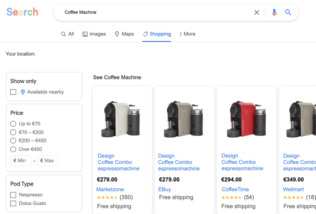 CG product images for google shopping